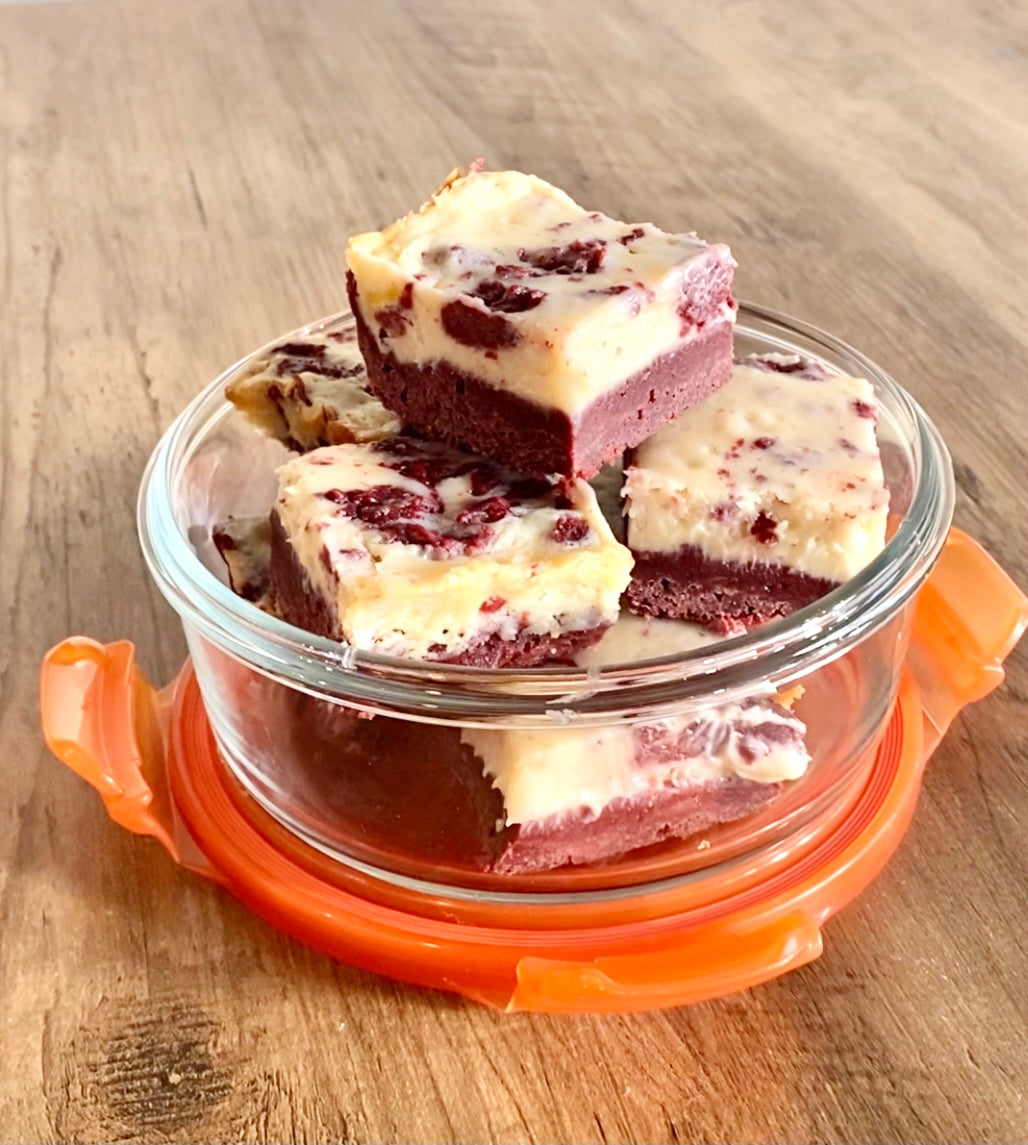 Valentine's Day Red Cheesecake Brownies